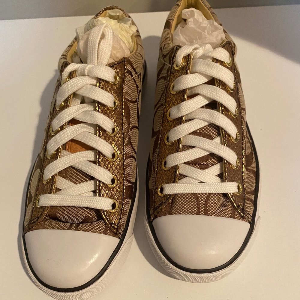 Gold Coach Sneakers Size 6.5 Womens